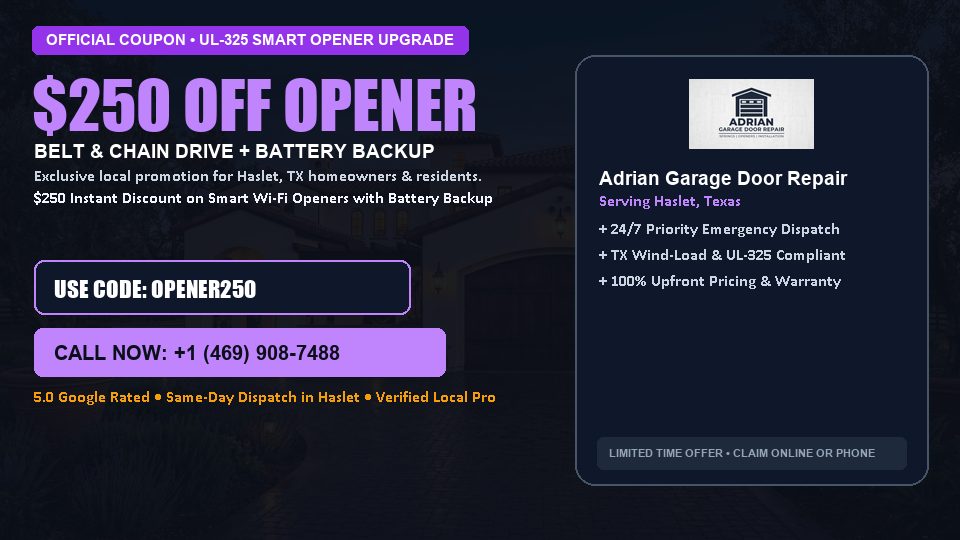 Adrian Garage Door Repair $250 OFF Premium LiftMaster Opener Installation in Haslet, TX