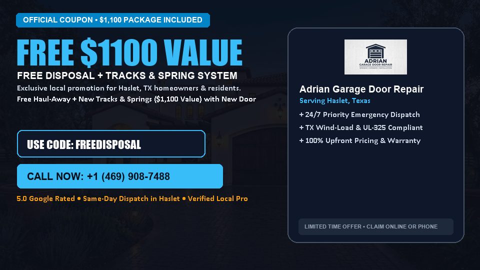 Adrian Garage Door Repair FREE Haul-Away & Heavy-Duty Tracks with New Door in Haslet, TX